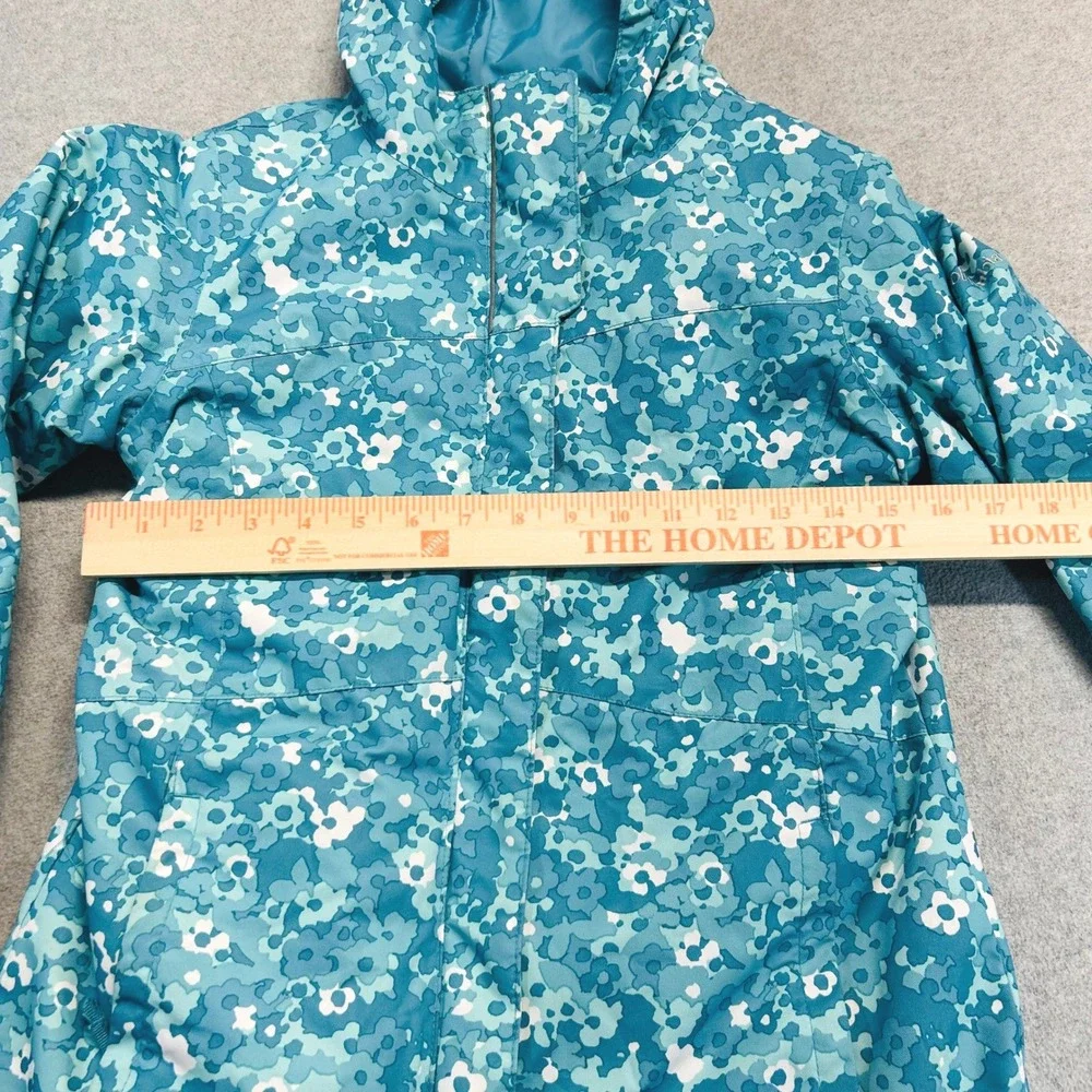 Columbia Interchange Jacket Kids Medium 10/12 Blue Floral Omni-Heat 3-in-1